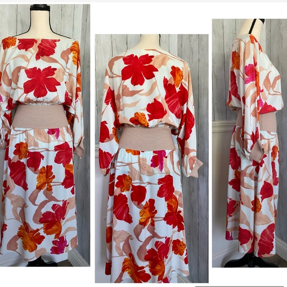 NWOT Anthropologie Floral Midi Dress - Picture 5 of 15